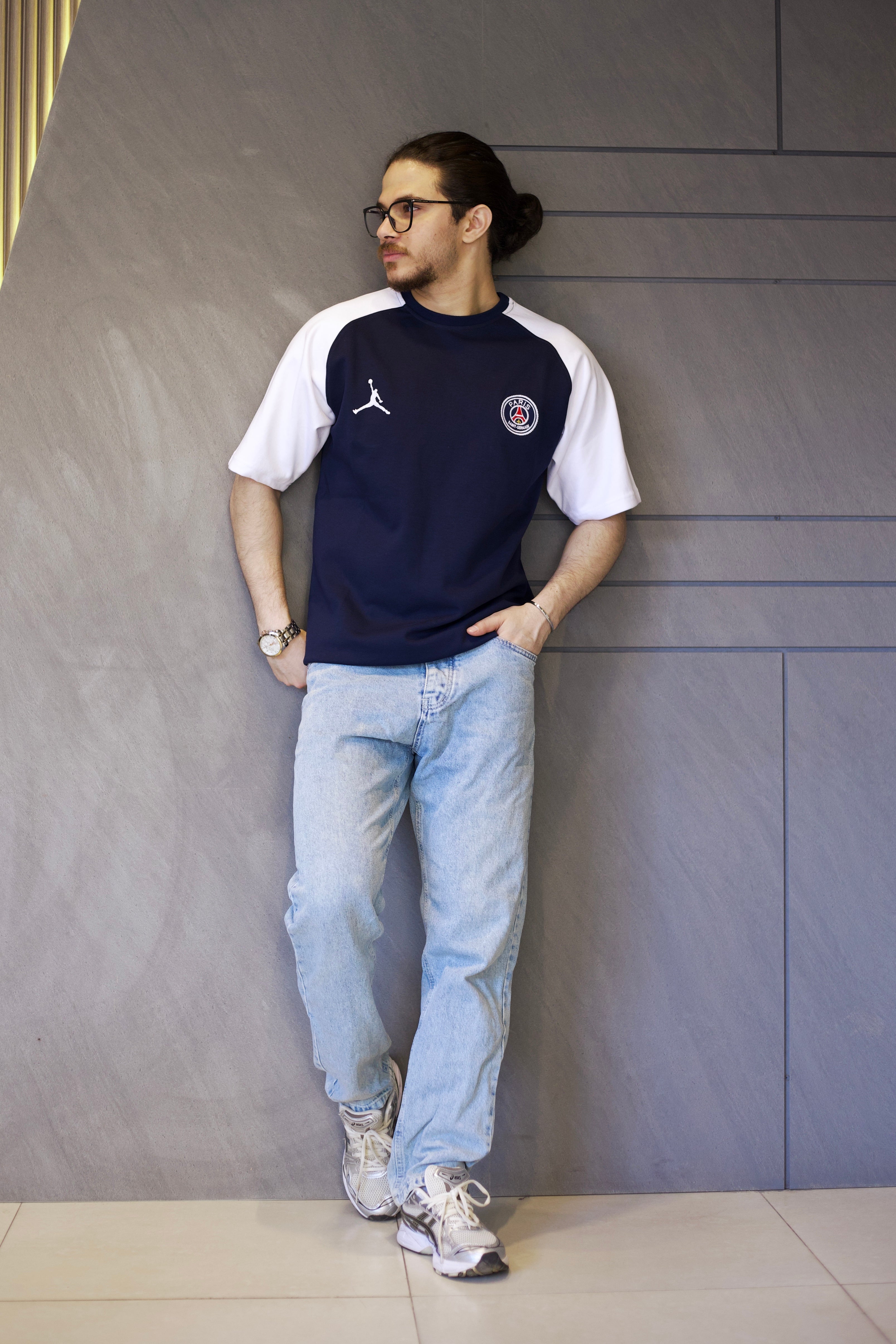 PSG x Jordan Cotton Oversized Tee - Navy