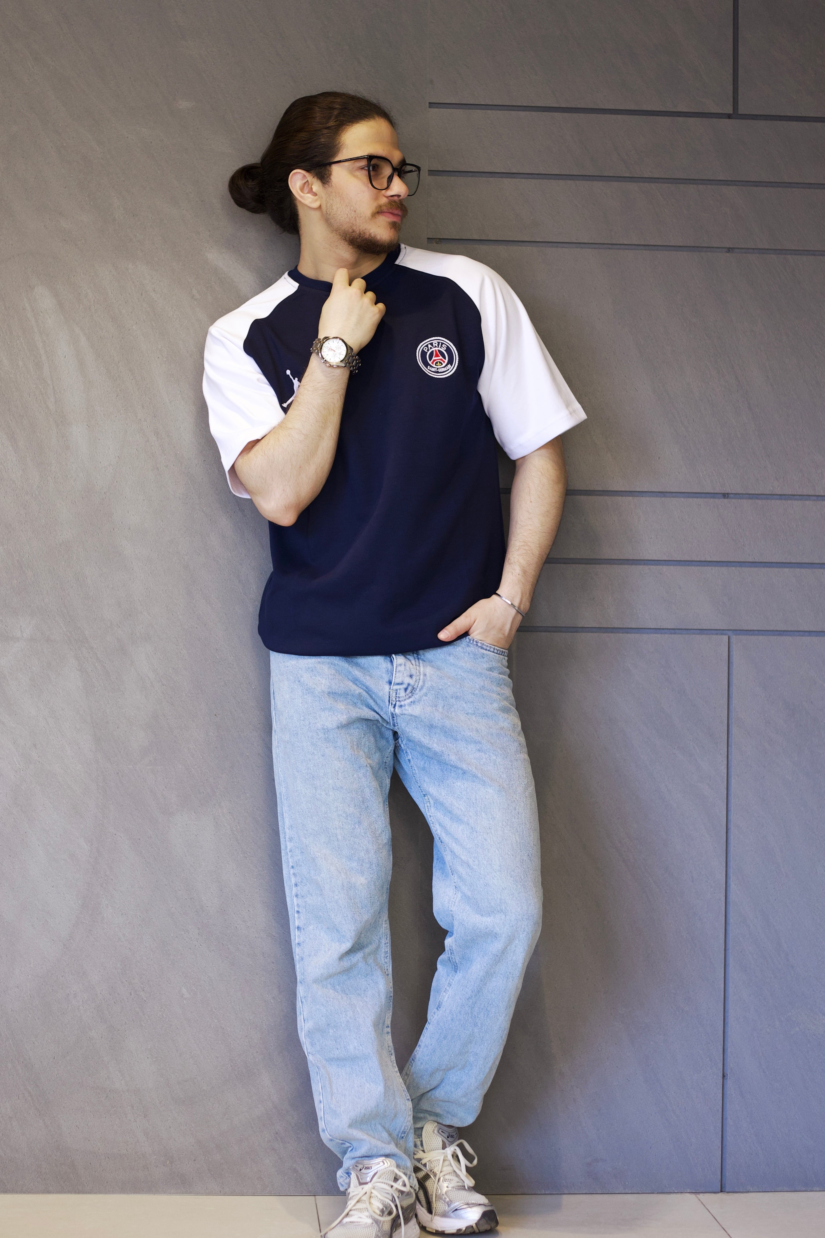 PSG x Jordan Cotton Oversized Tee - Navy