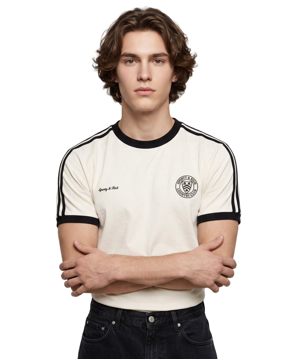 Country Club  Ringer Tee Slim Fit  - Off White
