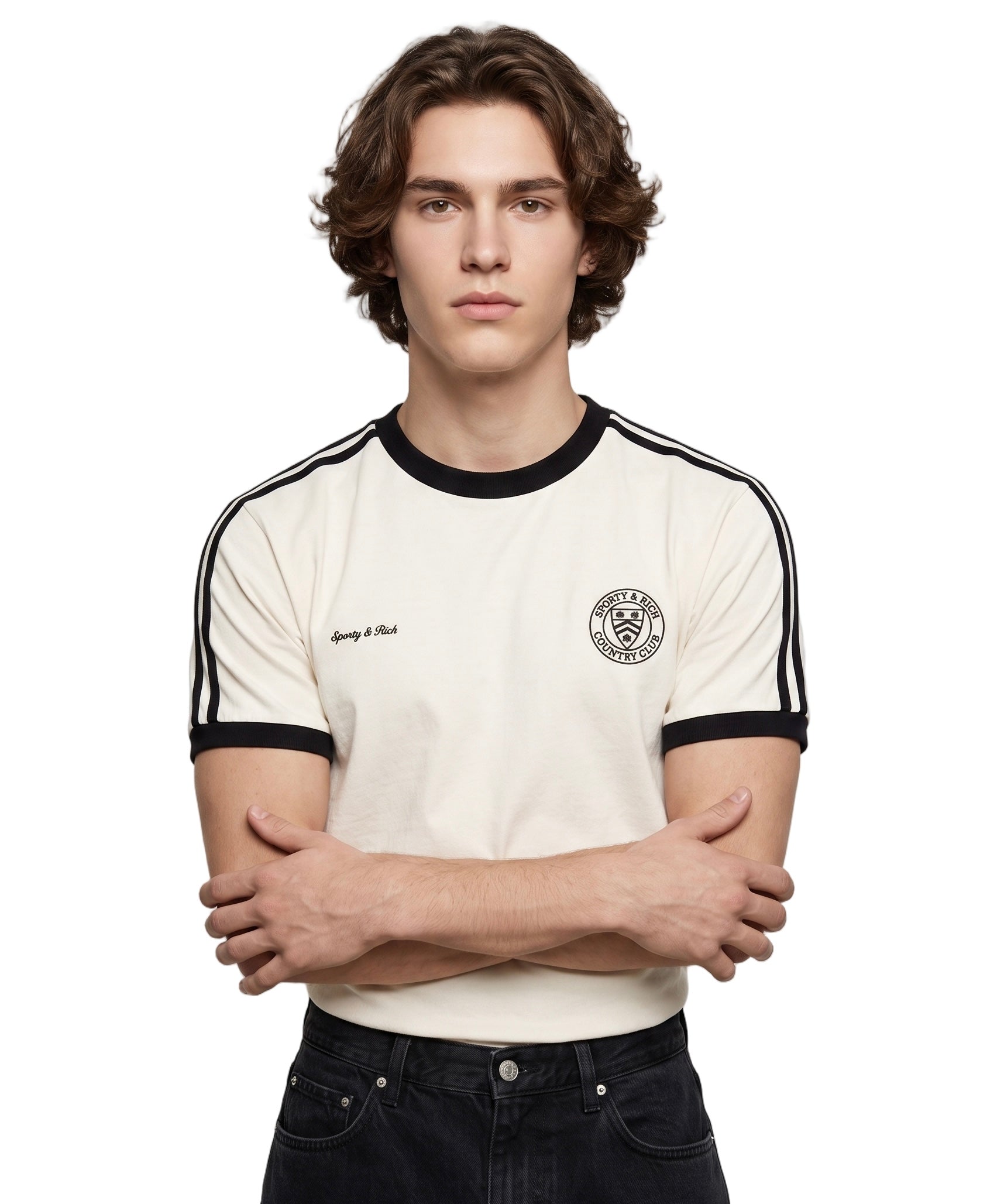 Country Club  Ringer Tee Slim Fit  - Off White
