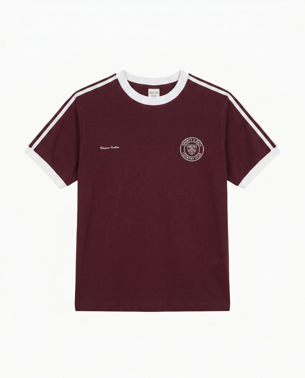 Country Club Ringer Tee Slim Fit - Burgundy
