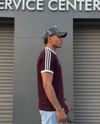 Country Club Ringer Tee Slim Fit - Burgundy