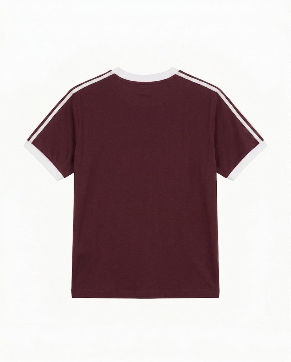 Country Club Ringer Tee Slim Fit - Burgundy