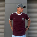Country Club Ringer Tee Slim Fit - Burgundy