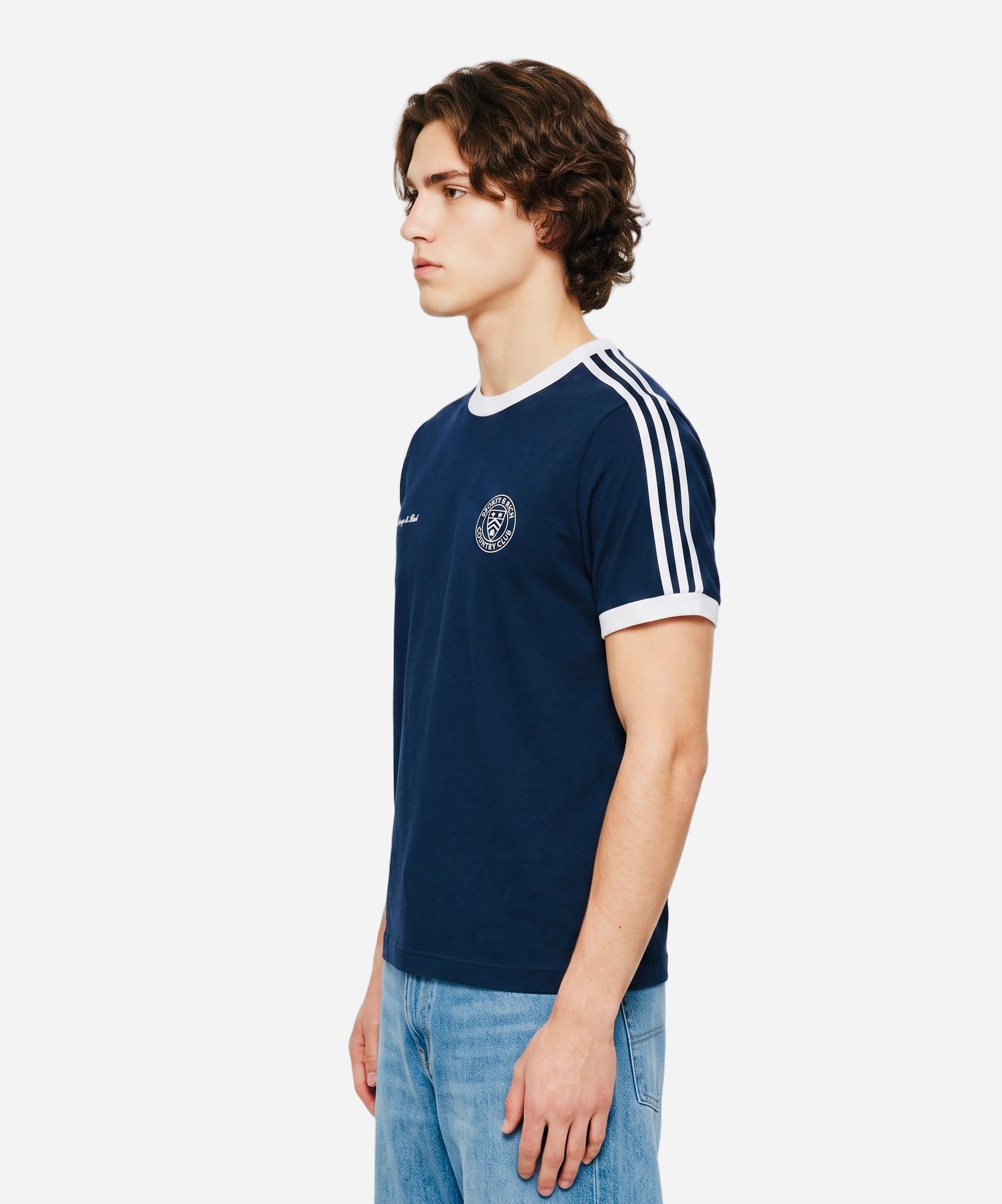 Country Club Ringer Tee Slim Fit  - Navy