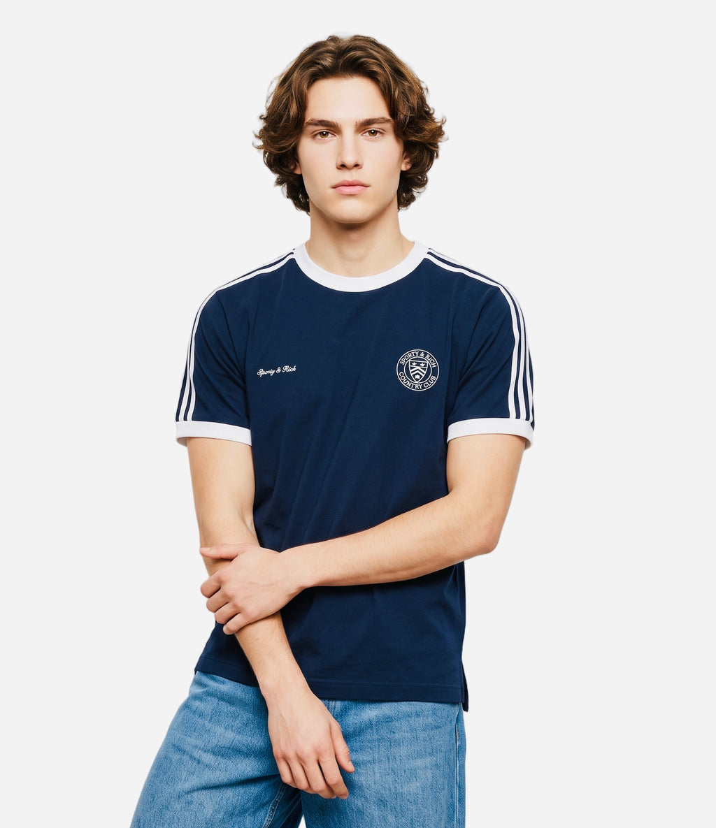 Country Club Ringer Tee Slim Fit  - Navy